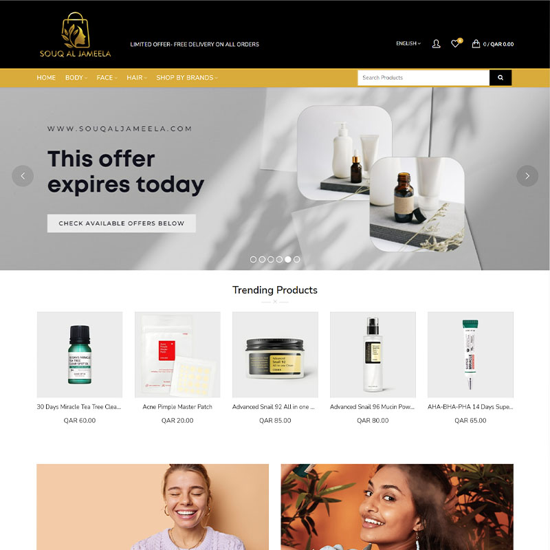 Beauty Products Ecommerce Website Development