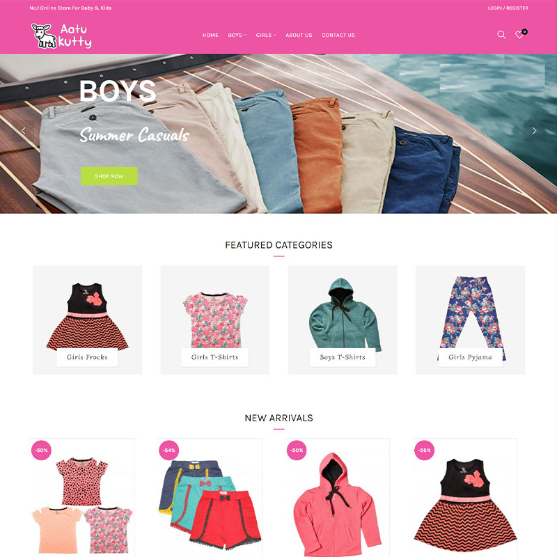 Kids Clothing Ecommerce Website Development