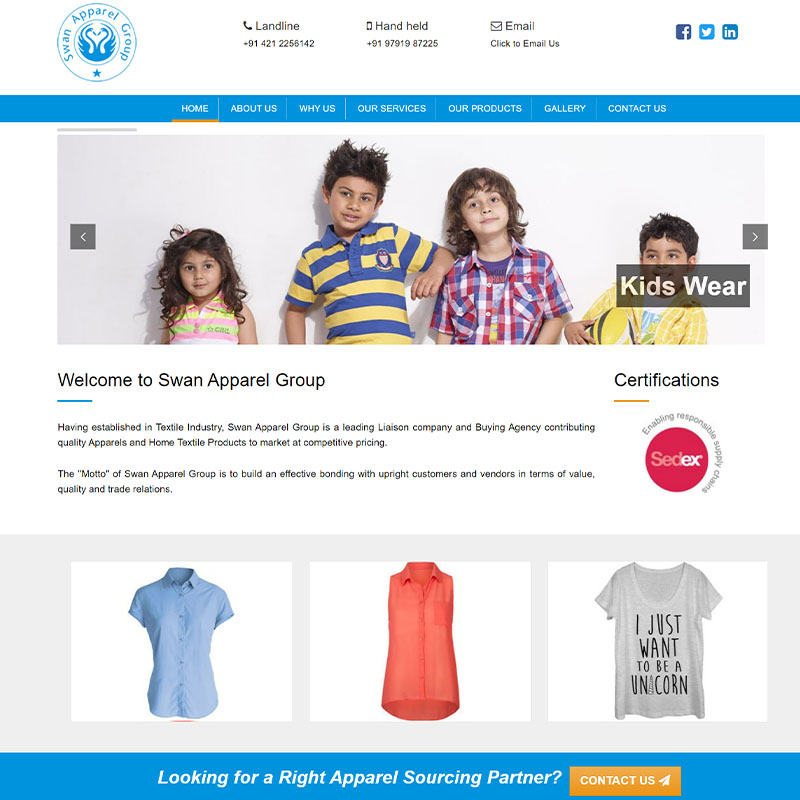 Garment Manufacturer Responsive Website Design